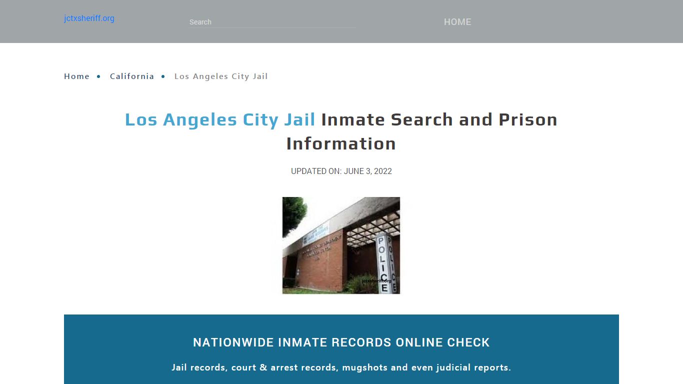 Los Angeles City Jail Inmate Search and Prison Information